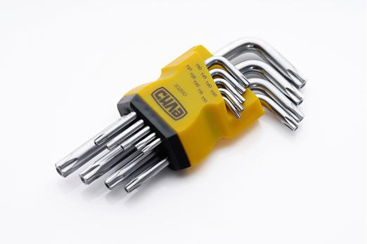 Набір торцевих ключів Torx T10, T15, T20, T25, T27, T30, T40, T45, T50 коротких CrV (9шт) СИЛА  (202510)