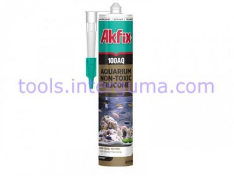 Силікон акваріумний 400мл Akfix 100AQ прозорий 280 мл / 340г