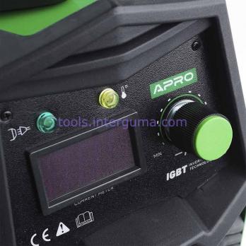 Зварювальний апарат інверторний APRO MMA-260 K, ел.4мм, + набір кабелів, кейс (894502)