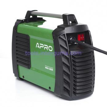 Зварювальний апарат інверторний APRO MMA-280 K, ел.5мм, + набір кабелів, кейс (894512)
