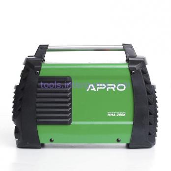 Зварювальний апарат інверторний APRO MMA-280 K, ел.5мм, + набір кабелів, кейс (894512)